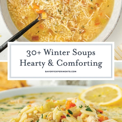 collage of two bowls of soup