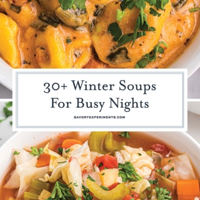 collage of two bowls of soup