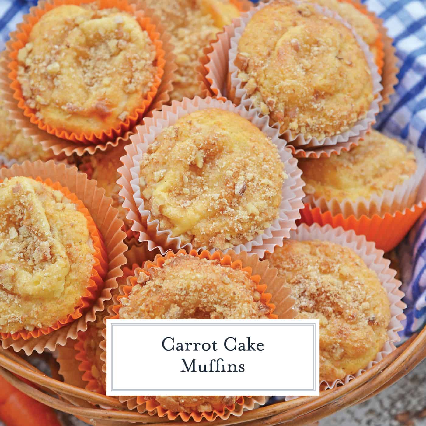 Carrot Cake Muffins are muffins loaded with carrots and stuffed with cream cheese frosting. Perfect for breakfast, brunch or a snack. Also freezer-friendly!  #carrotcakemuffins www.savoryexperiments.com 