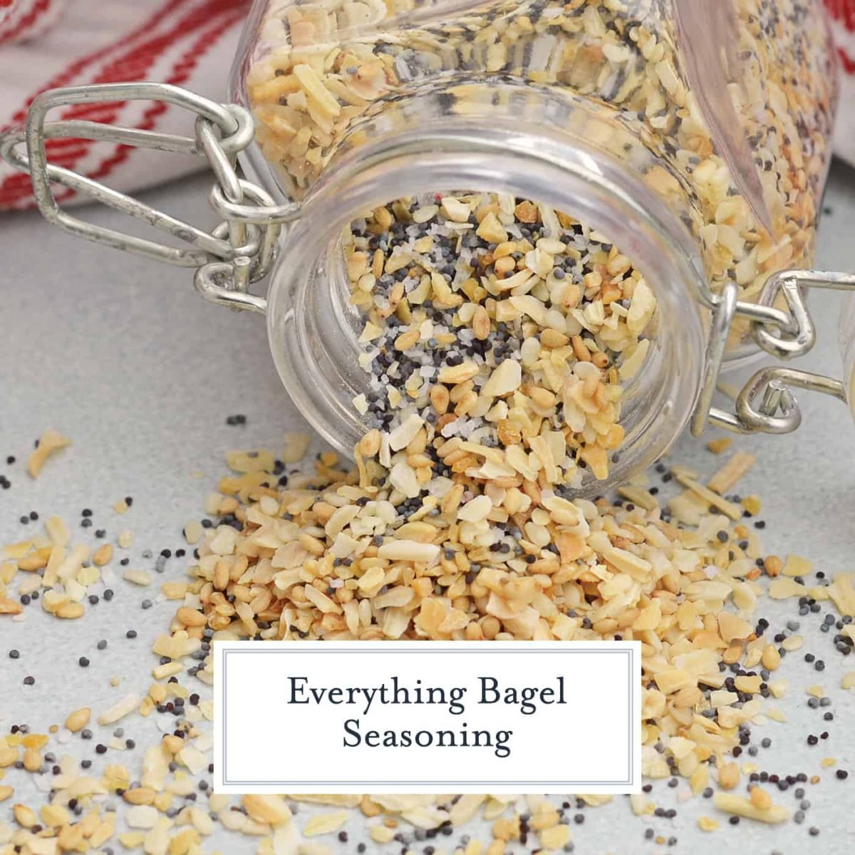 Everything Bagel Seasoning is all of the flavor and goodness of the everything bagel spices so you can sprinkle it on anything! Five ingredients you already have in your pantry. #everythingbagel #everythingbagelseasoning www.savoryexperiments.com