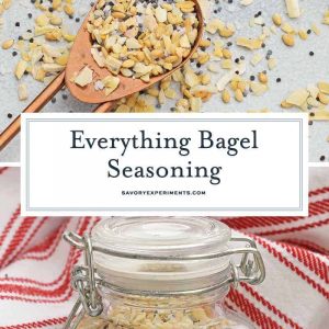 Everything Bagel Seasoning is all of the flavor and goodness of the everything bagel spices so you can sprinkle it on anything! Five ingredients you already have in your pantry. #everythingbagel #everythingbagelseasoning www.savoryexperiments.com