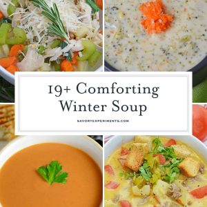 collage of winter soups