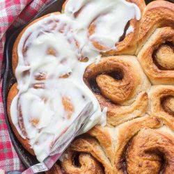 A close up of food, with Bun and Cinnamon