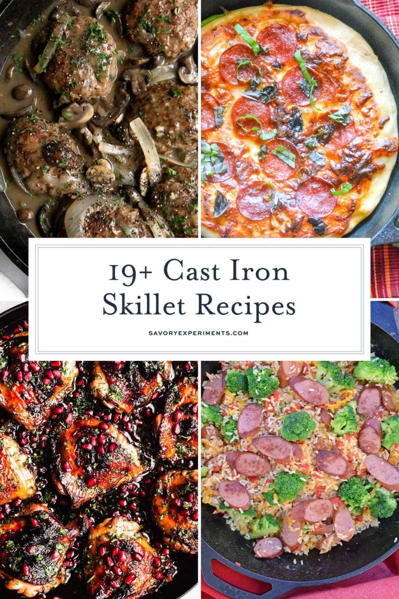 collage of cast iron skillet recipes