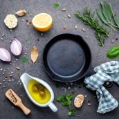 An easy guide on how to season a cast iron skillet, Dutch oven, or griddle and all your questions about how to care for cast iron answered in one spot. #howtoseasoncastiron #castironcare www.savoryexperiments.com