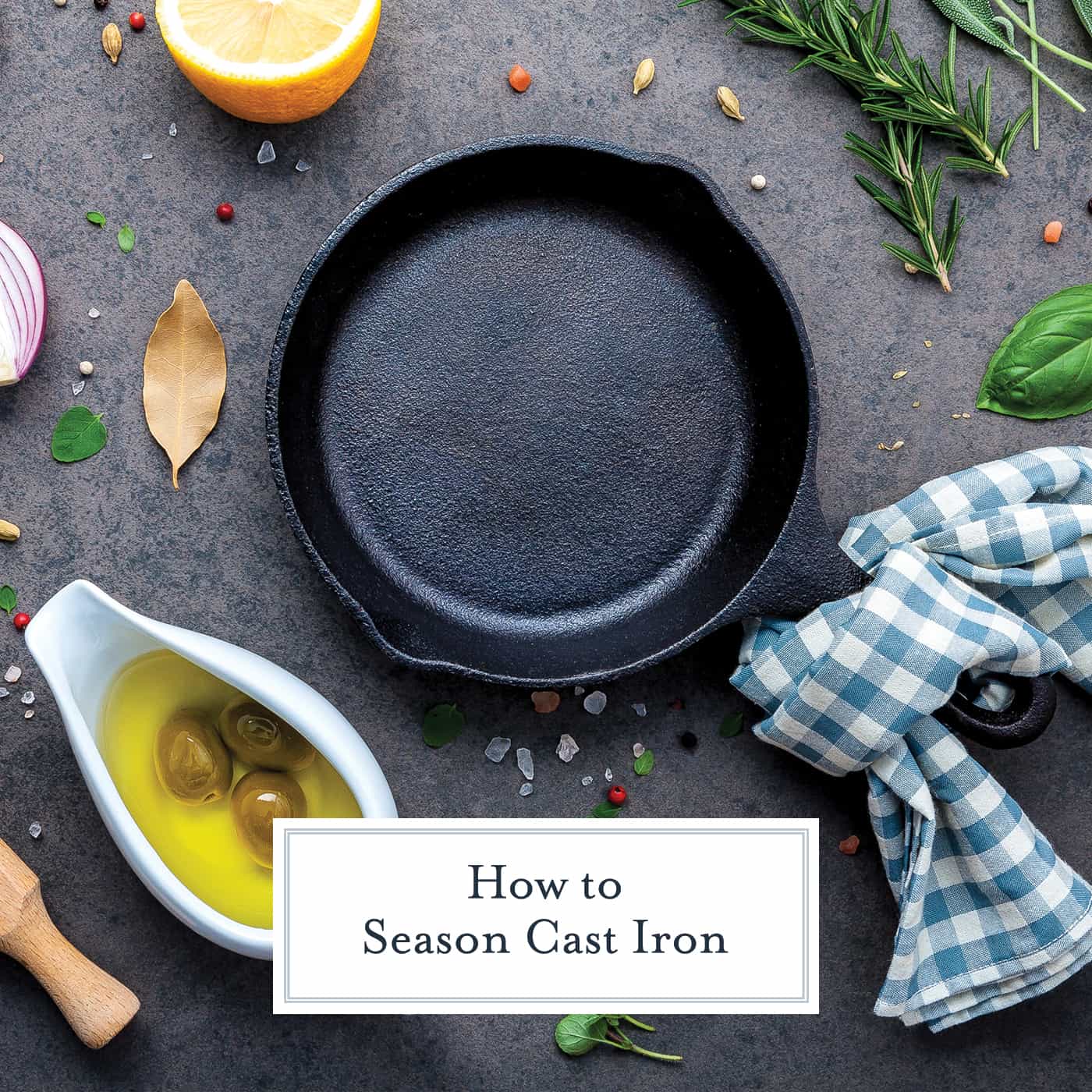 An easy guide on how to season a cast iron skillet, Dutch oven, or griddle and all your questions about how to care for cast iron answered in one spot. #howtoseasoncastiron #castironcare www.savoryexperiments.com