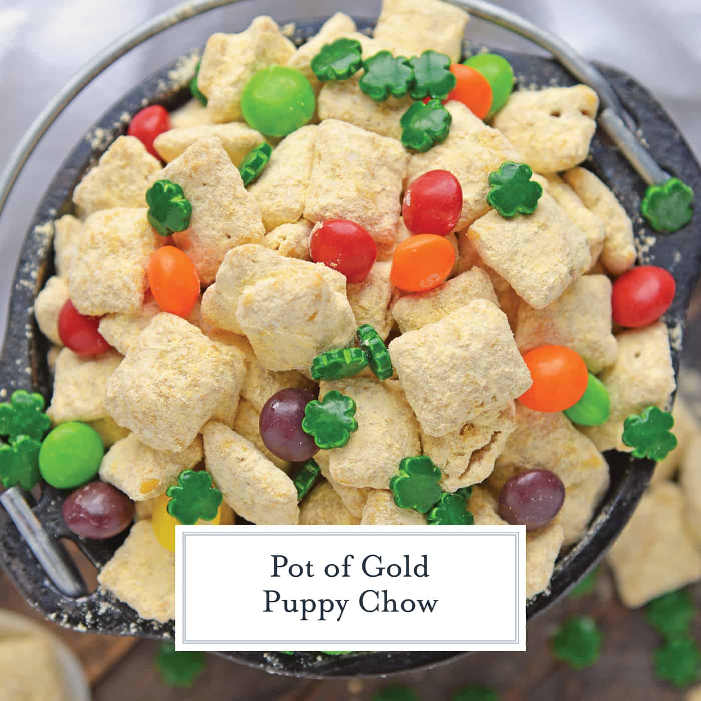 Bowl of St. Patrick's Day Puppy Chow 