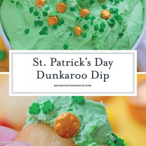 St. Patrick's Day Dunkaroo Dip and Dunkaroo Dip on a Nilla Wafer for Pinterest