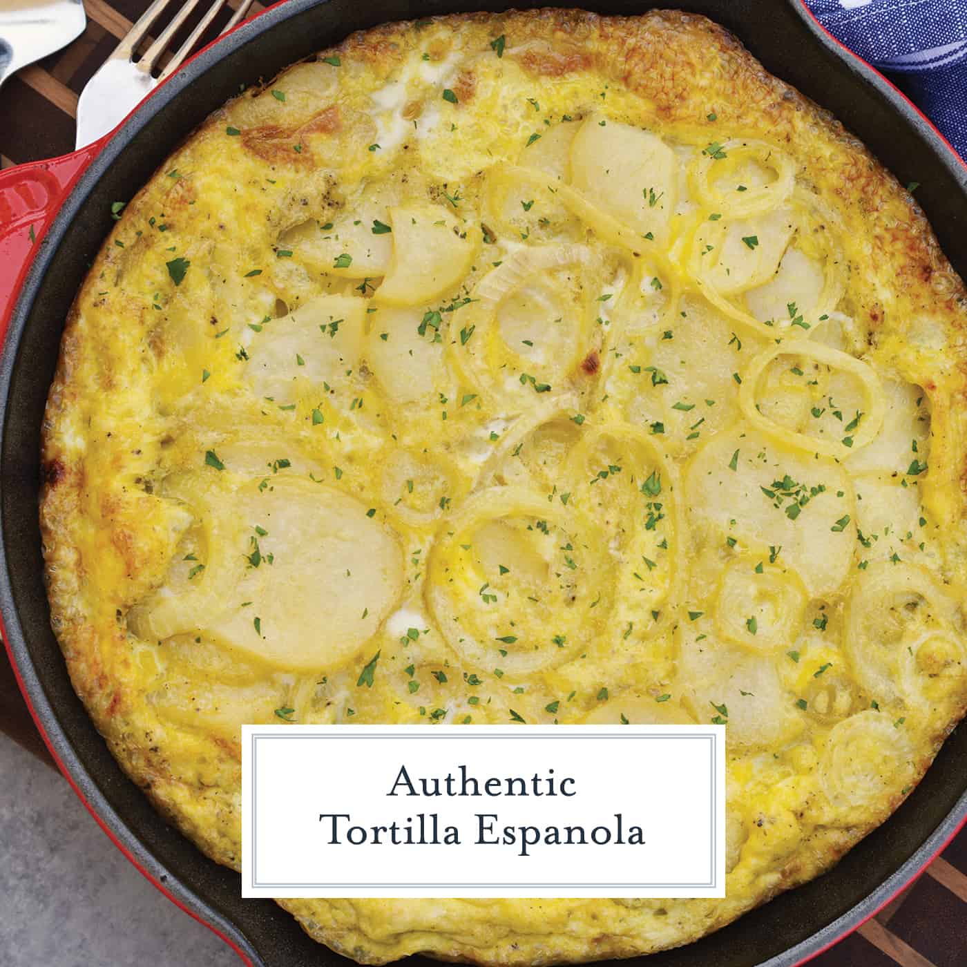 Tortilla Espanola, also known as Spanish Tortilla or Potato Tortilla, is a Spanish egg dish made with fried potatoes, onions and cheese. #tortillaespanola #spanishtortilla #potatotortilla www.savoryexperiments.com 
