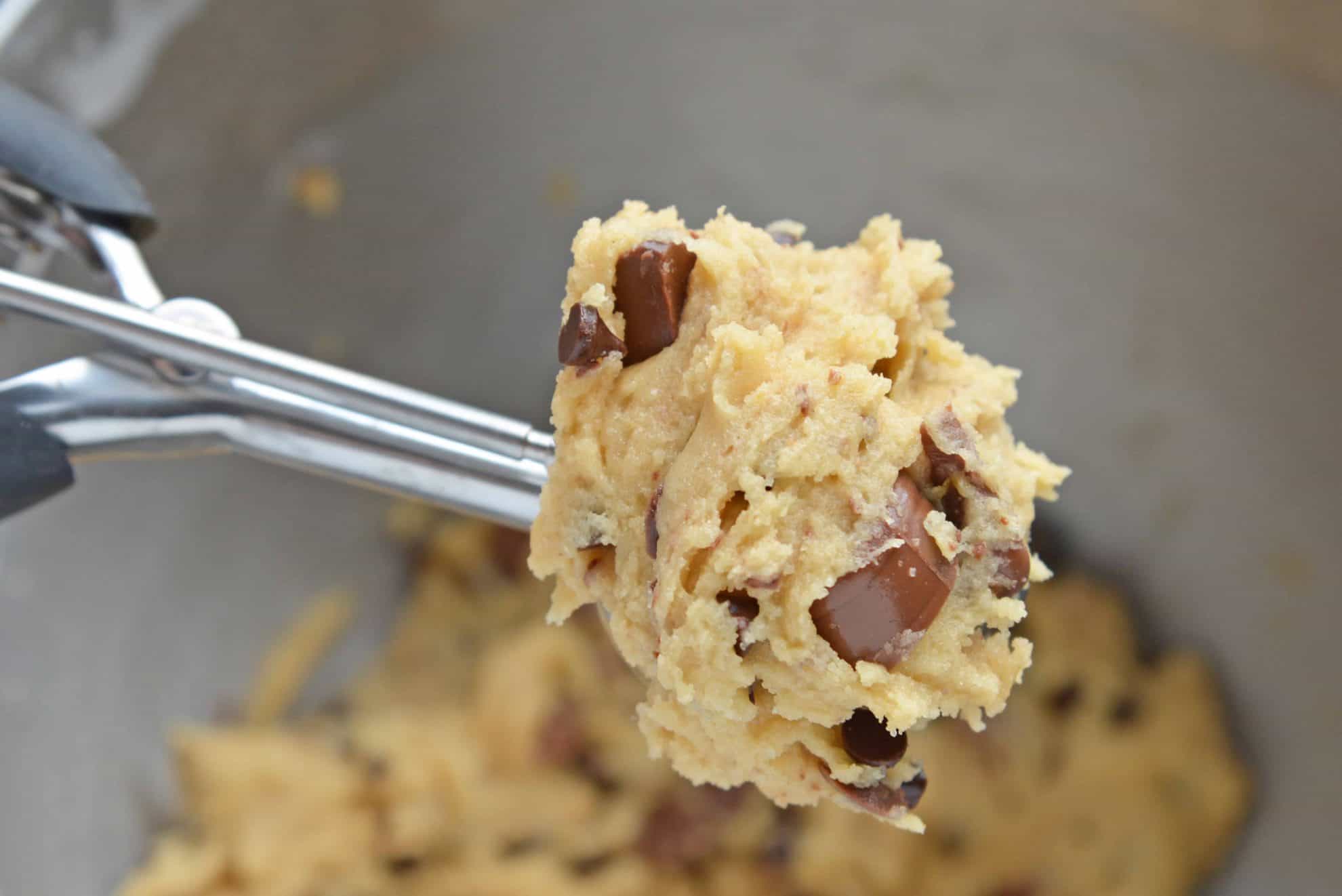 Scoop of chocolate chip cookie dough 