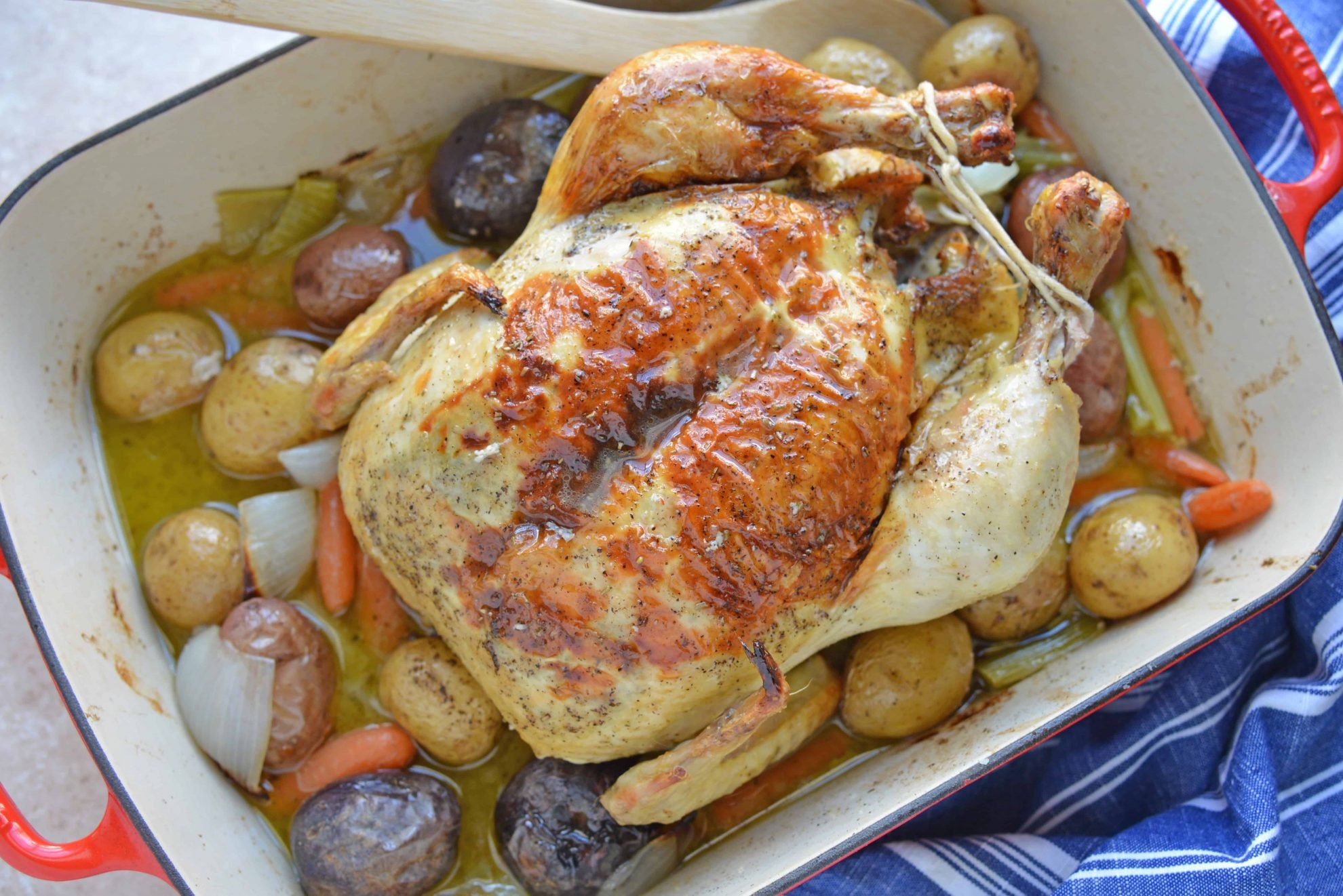 how to roast a chicken in roasting pan