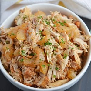 Shredded BBQ Chicken with caramelized onion
