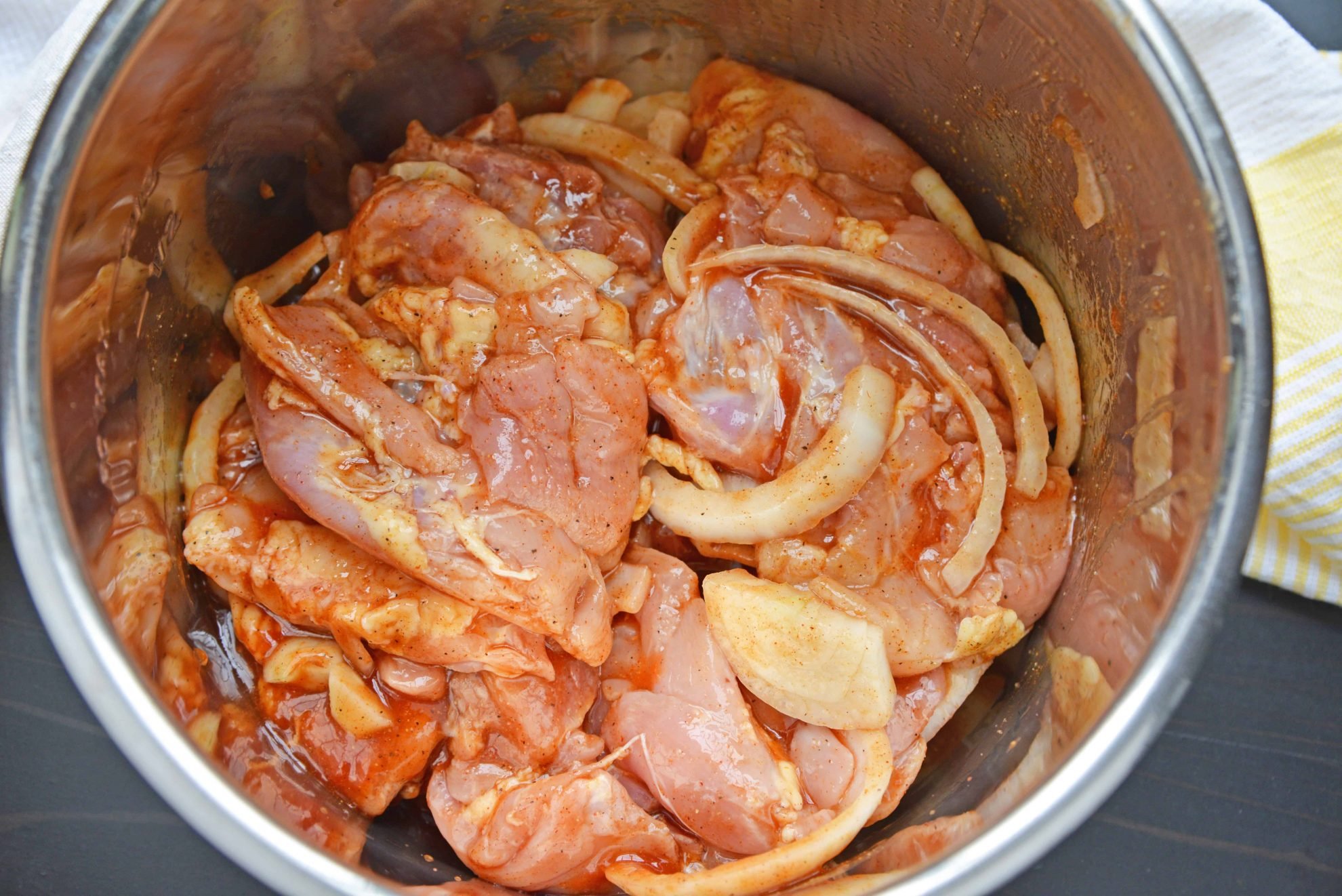 Uncooked chicken in instant pot