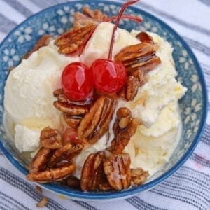 Praline Caramel Sauce on ice cream