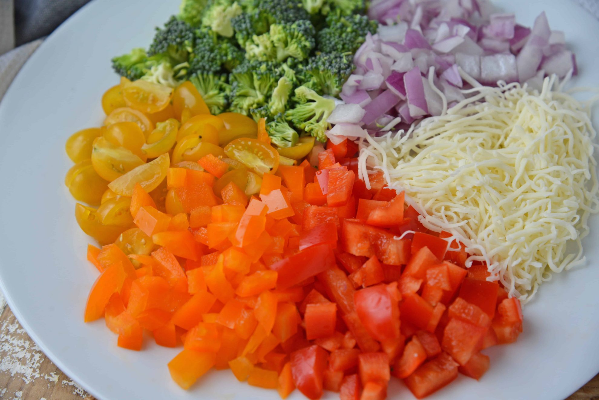 Close up of vegetarian pizza toppings