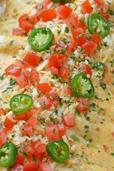 close up of cheesy chicken burritos