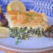 Cross Sectional view of spanakopita