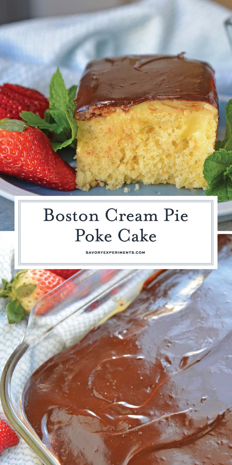 Boston Cream Poke Cake for Pinterest