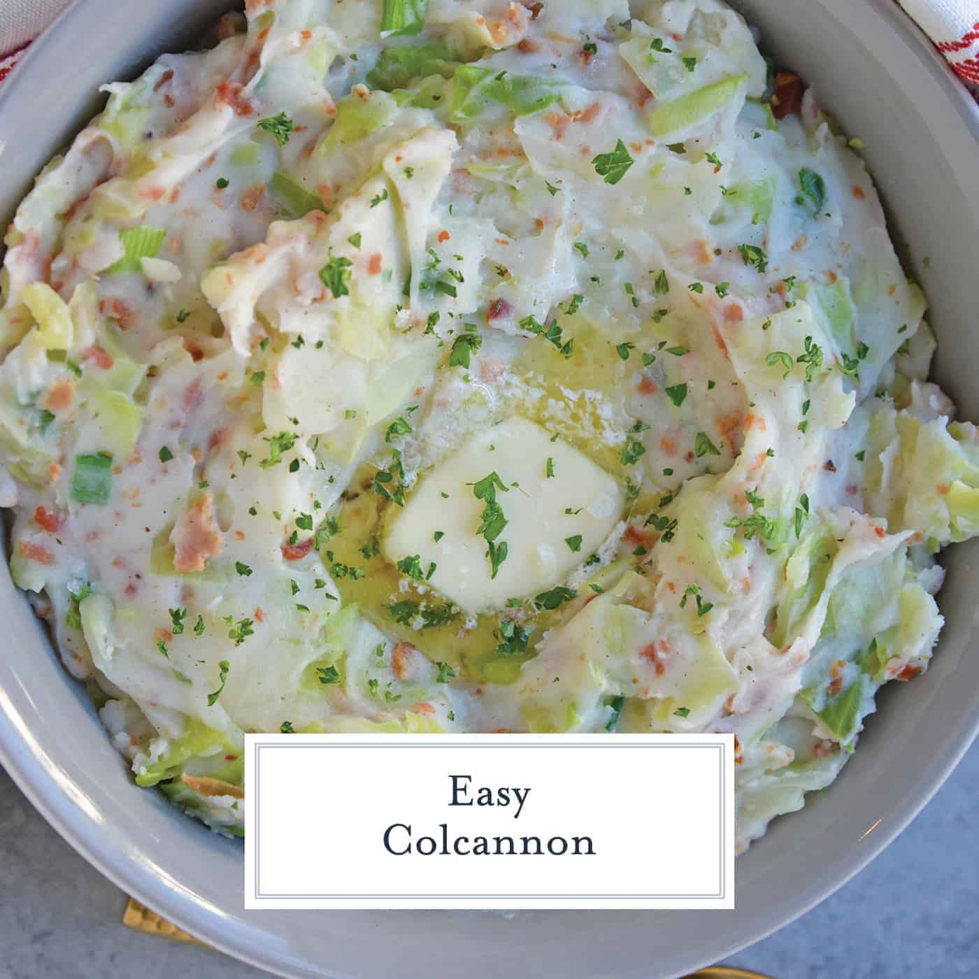 Colcannon with cabbage, bacon and butter