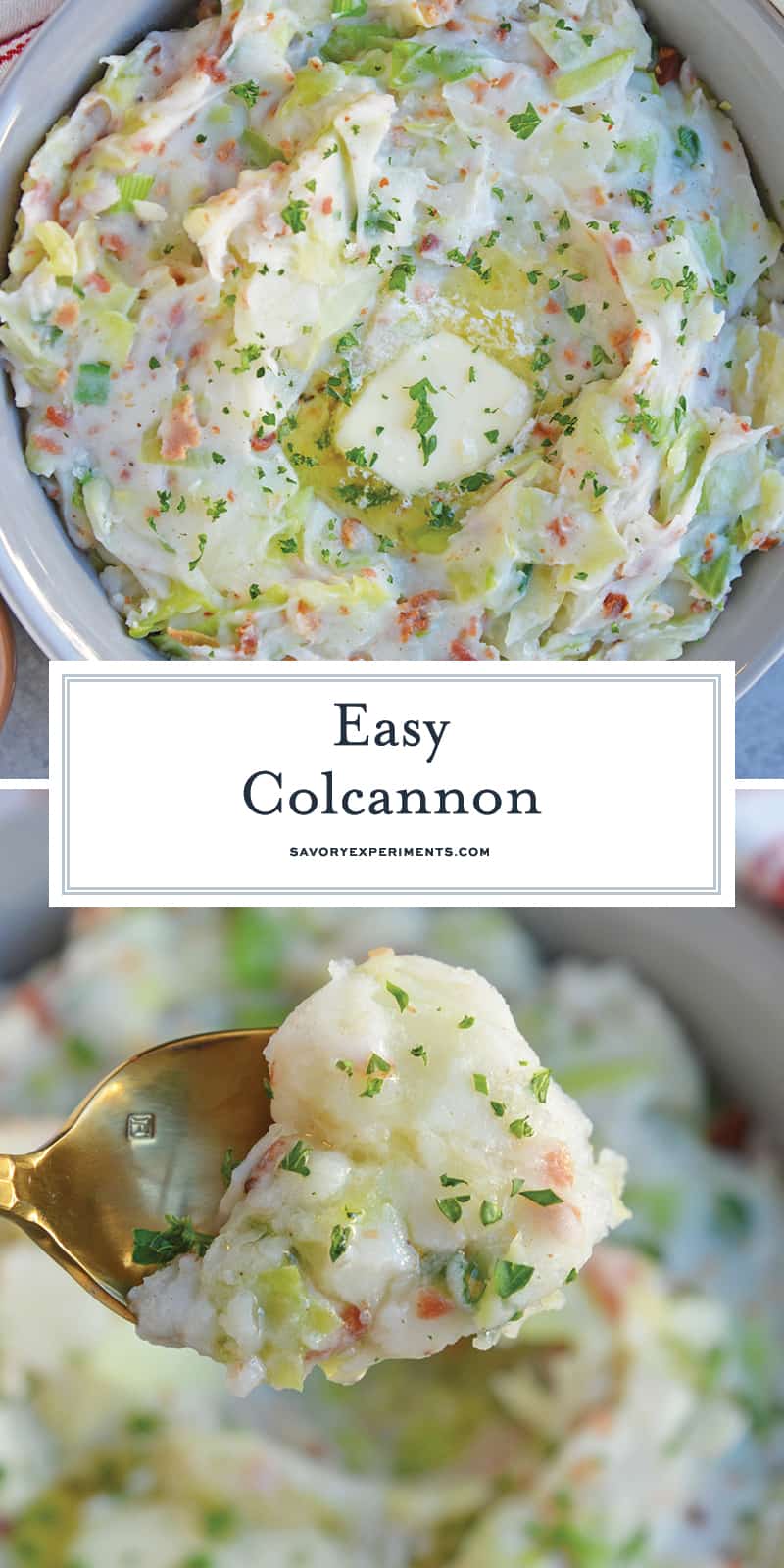 Closeups of Irish Colcannon for Pinterest