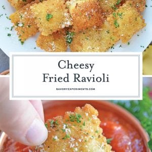 Fried Ravioli with Marinara Sauce for Pinterest