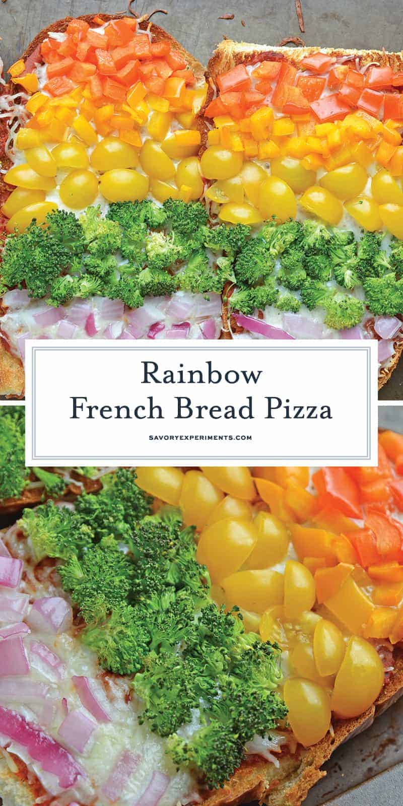 Rainbow French Bread Pizza for Pinterest