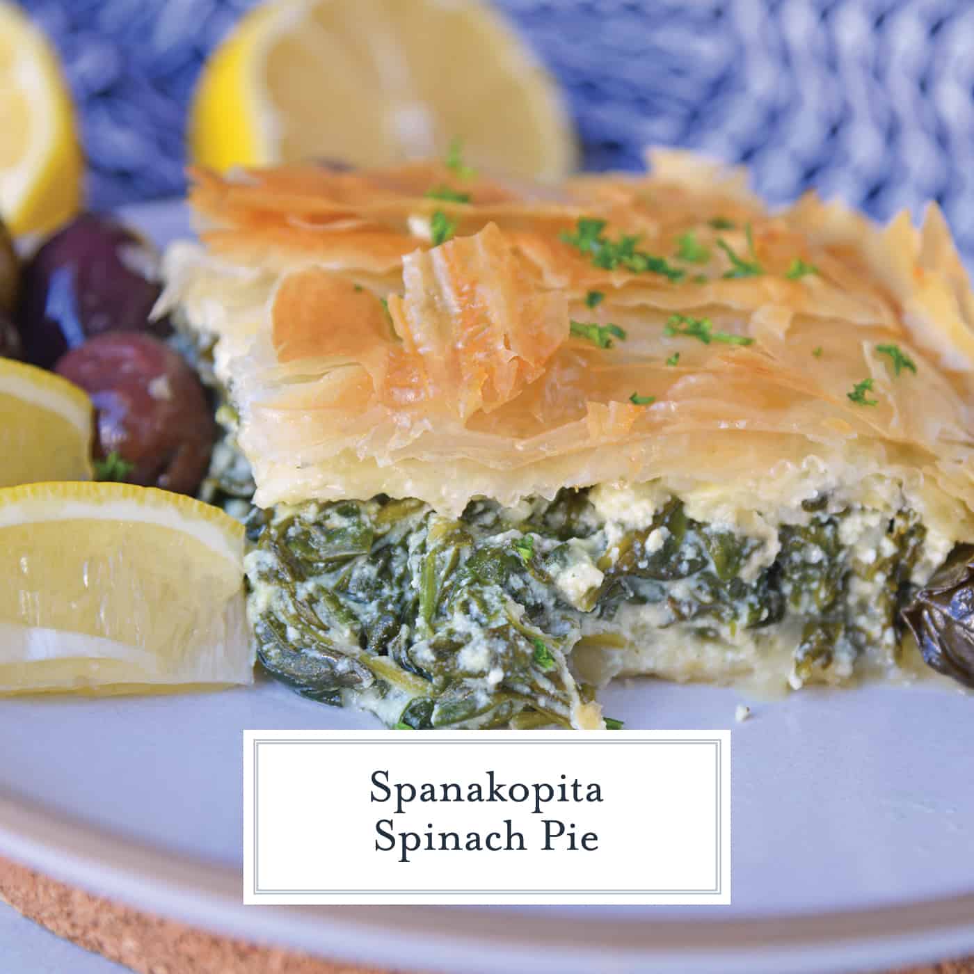 Side angle of Greek spinach pie