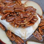 Close up of caramel apple spread