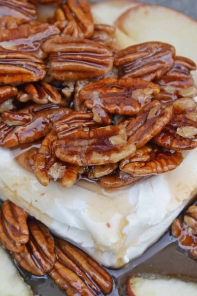 Close up of caramel apple spread