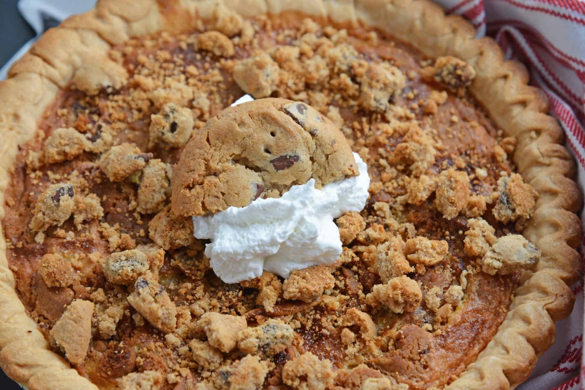 Chocolate Chip Cookie in whipped cream in chess pie