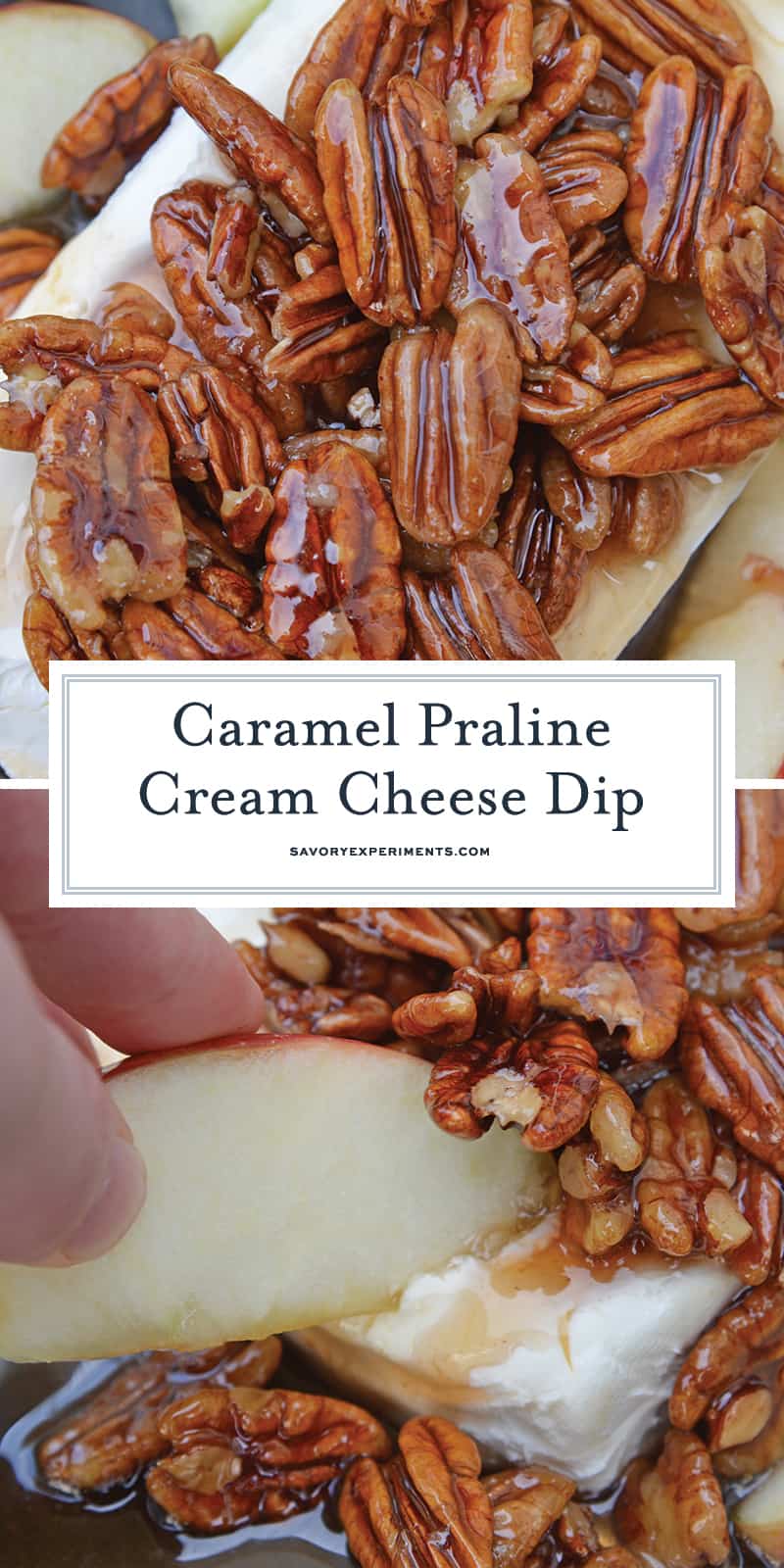 Caramel Praline Cream Cheese Dip for Pinterest