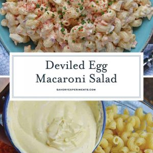 Collage of Deviled Egg Macaroni Salad for Pinterest
