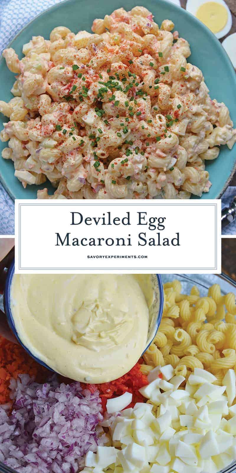 Collage of Deviled Egg Macaroni Salad for Pinterest