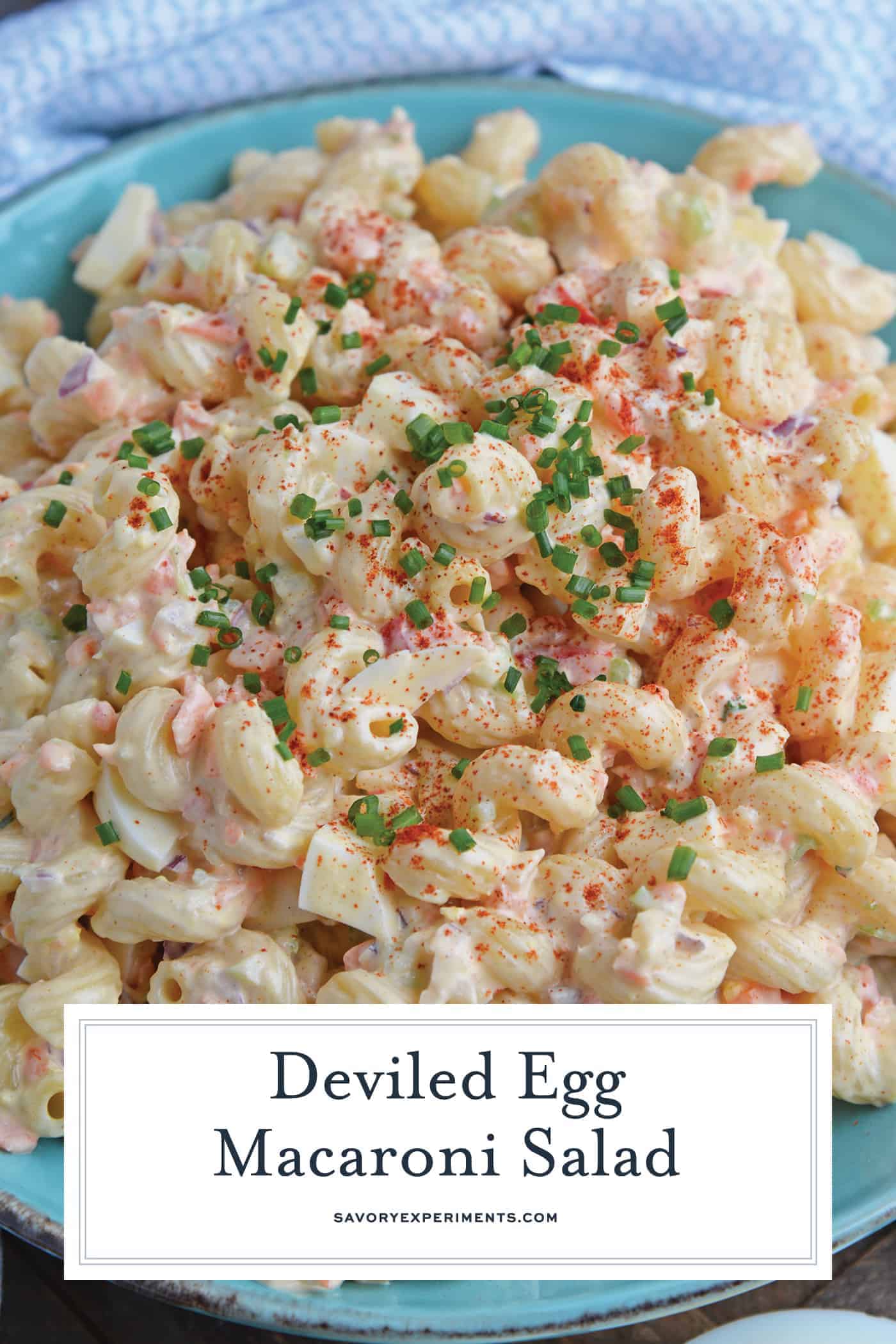 Macaroni salad with chives for Pinterest