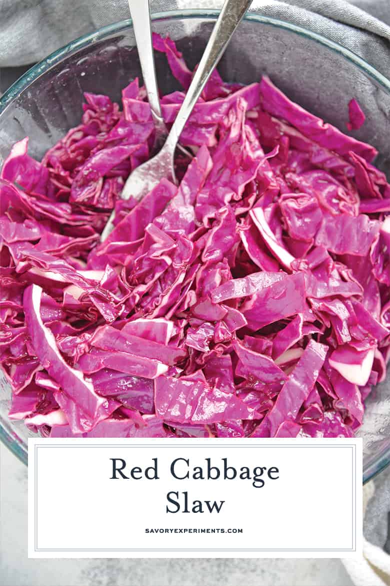Bowl of shredded red cabbage coleslaw