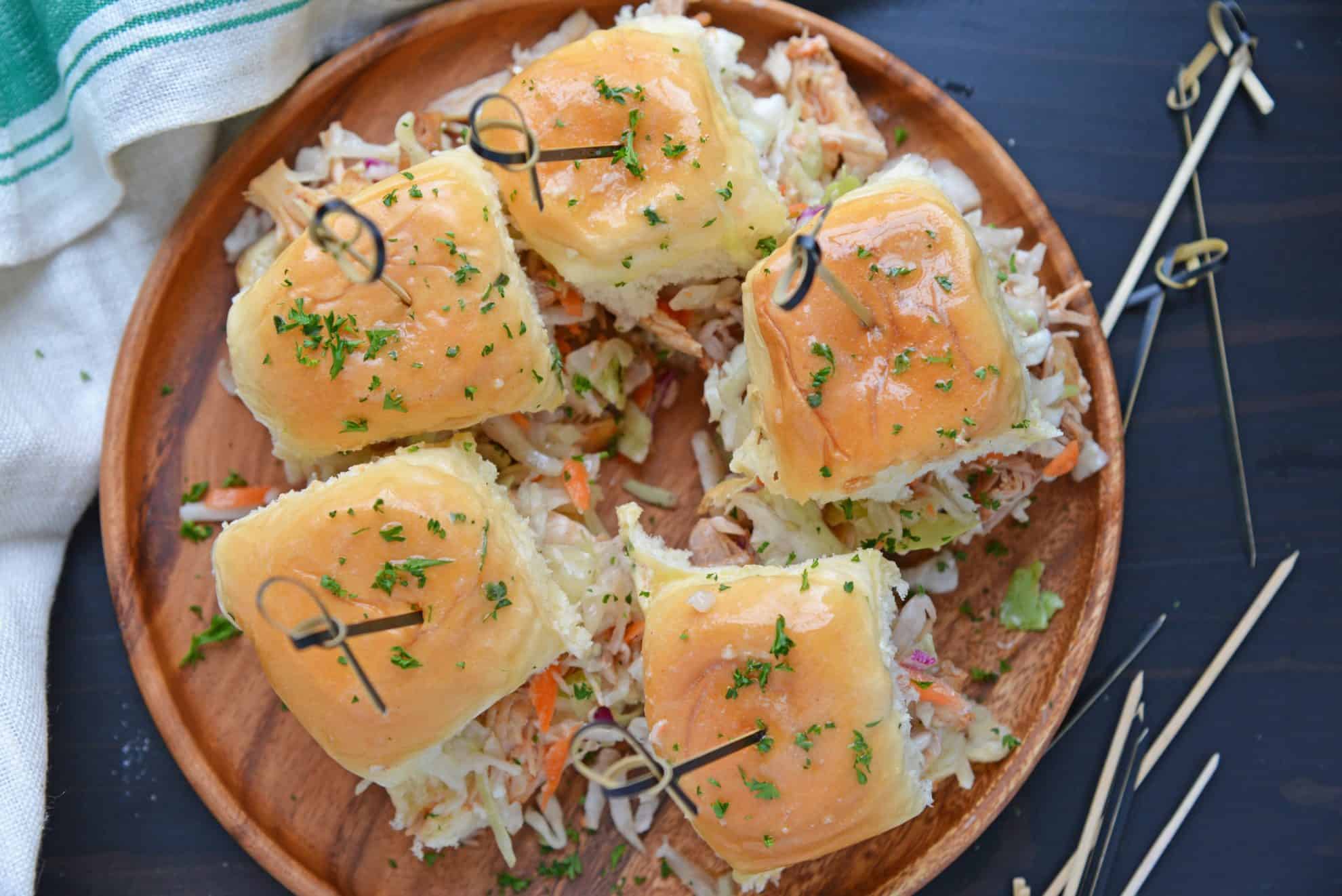 Platter of BBQ CHicken sliders