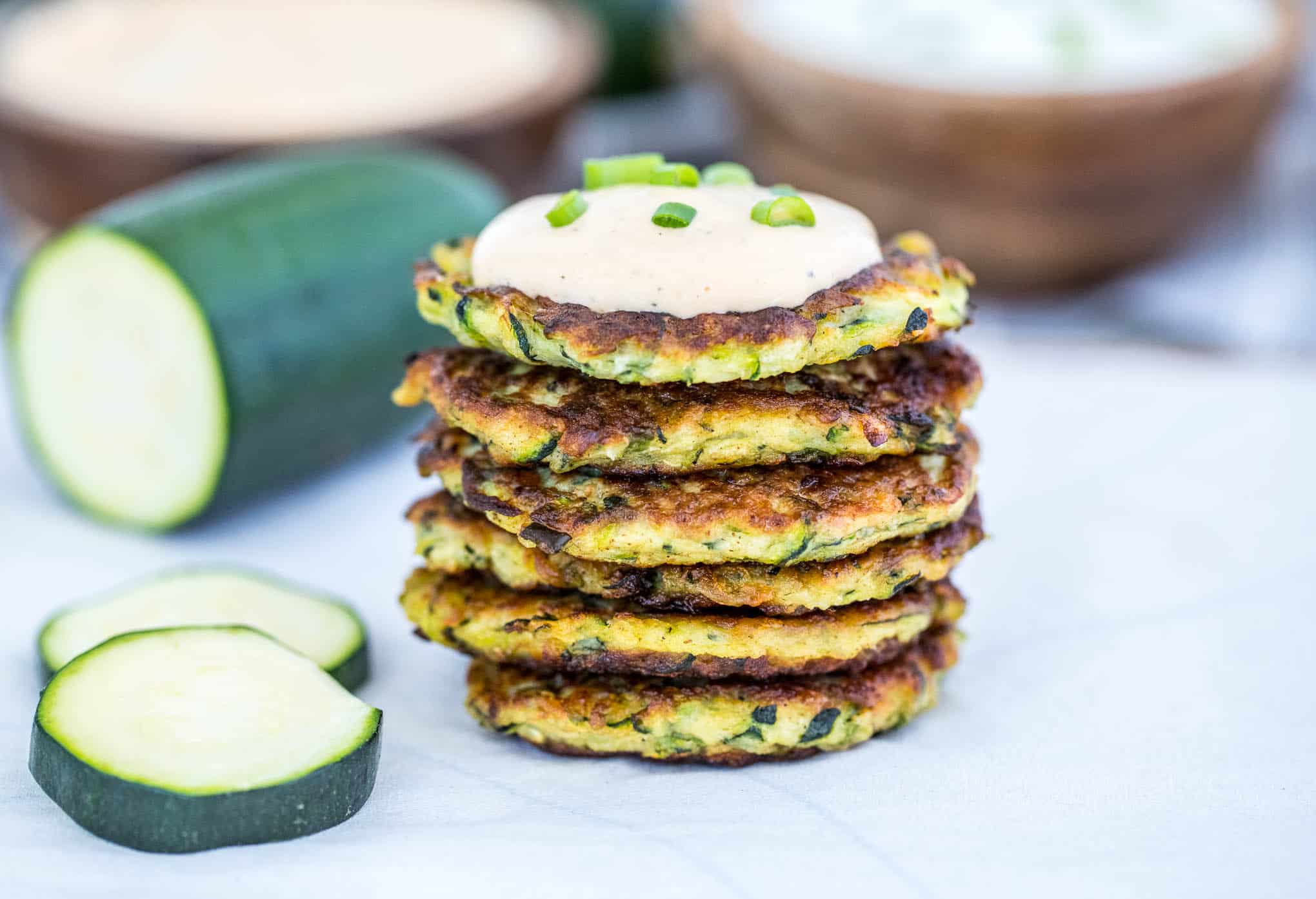 stack of zucchini fritters 
