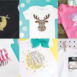 collage of baby onesies