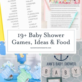 collage of baby shower ideas for pinterest