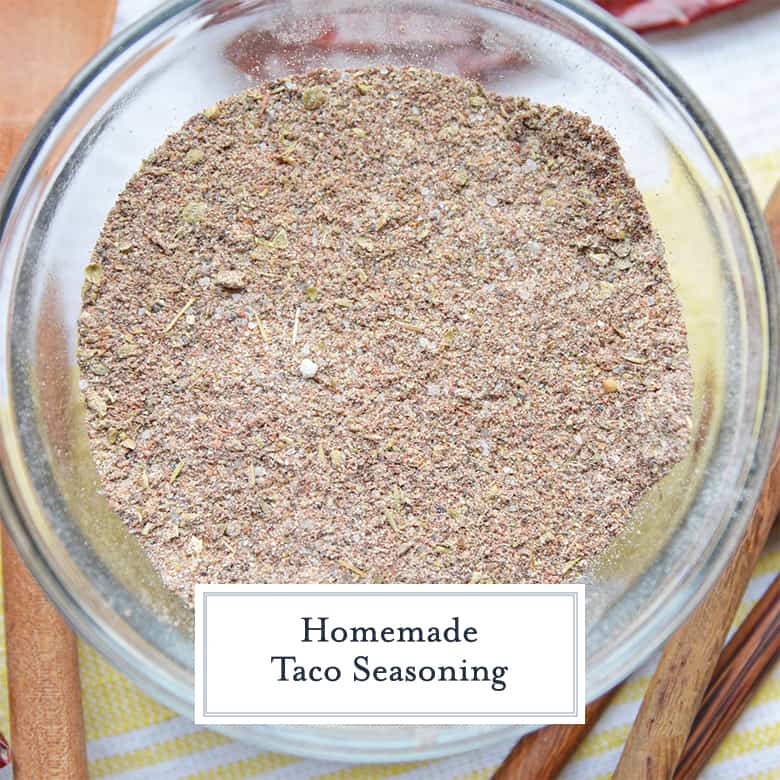 homemade taco seasoning in a glass bowl 