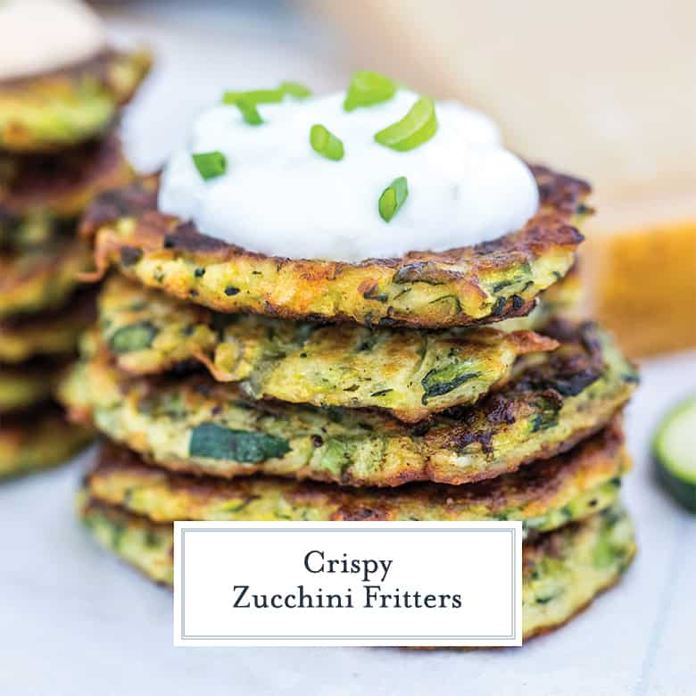A close up of zucchini fritters 