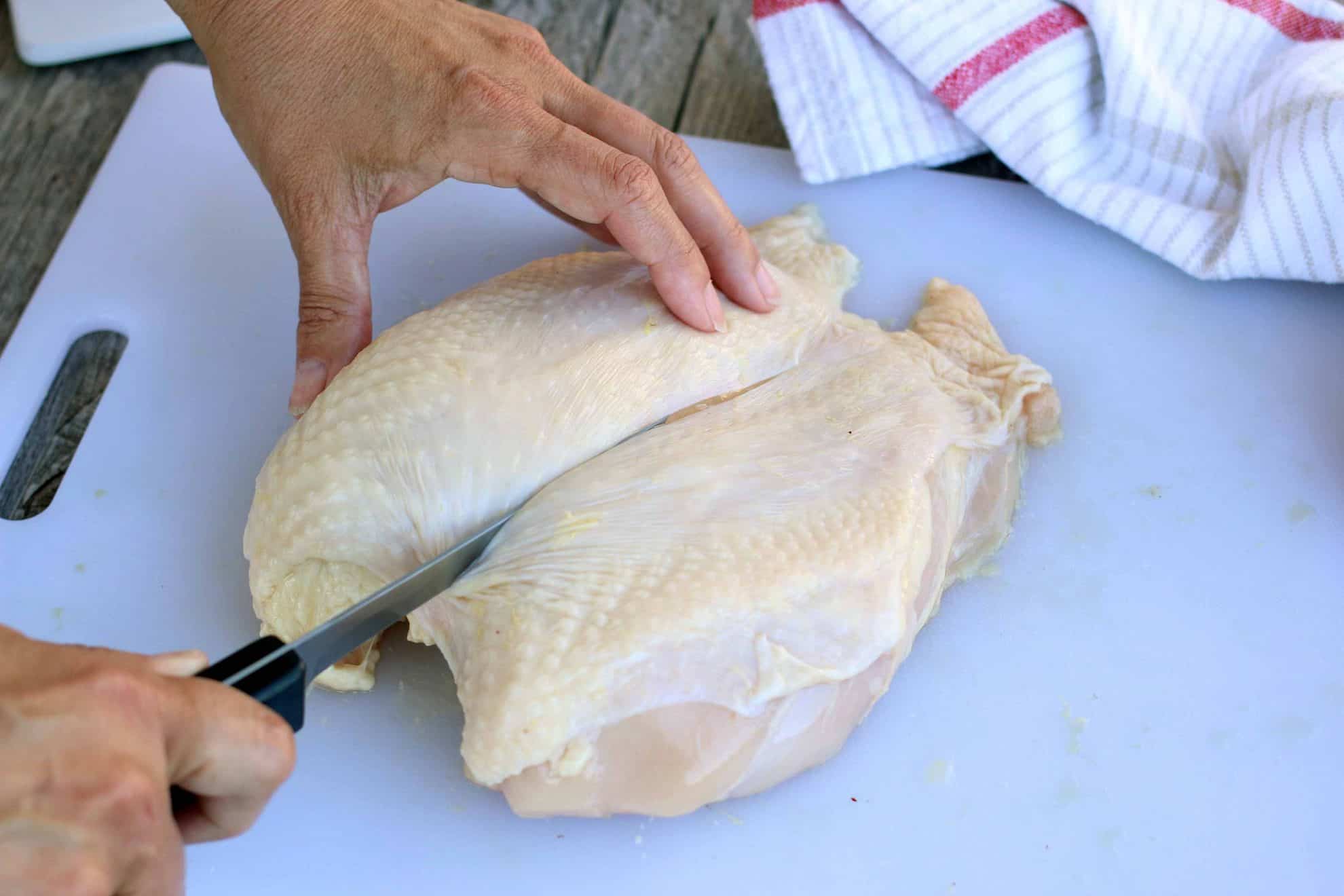 Keel bone removed from the breast of a whole chicken.