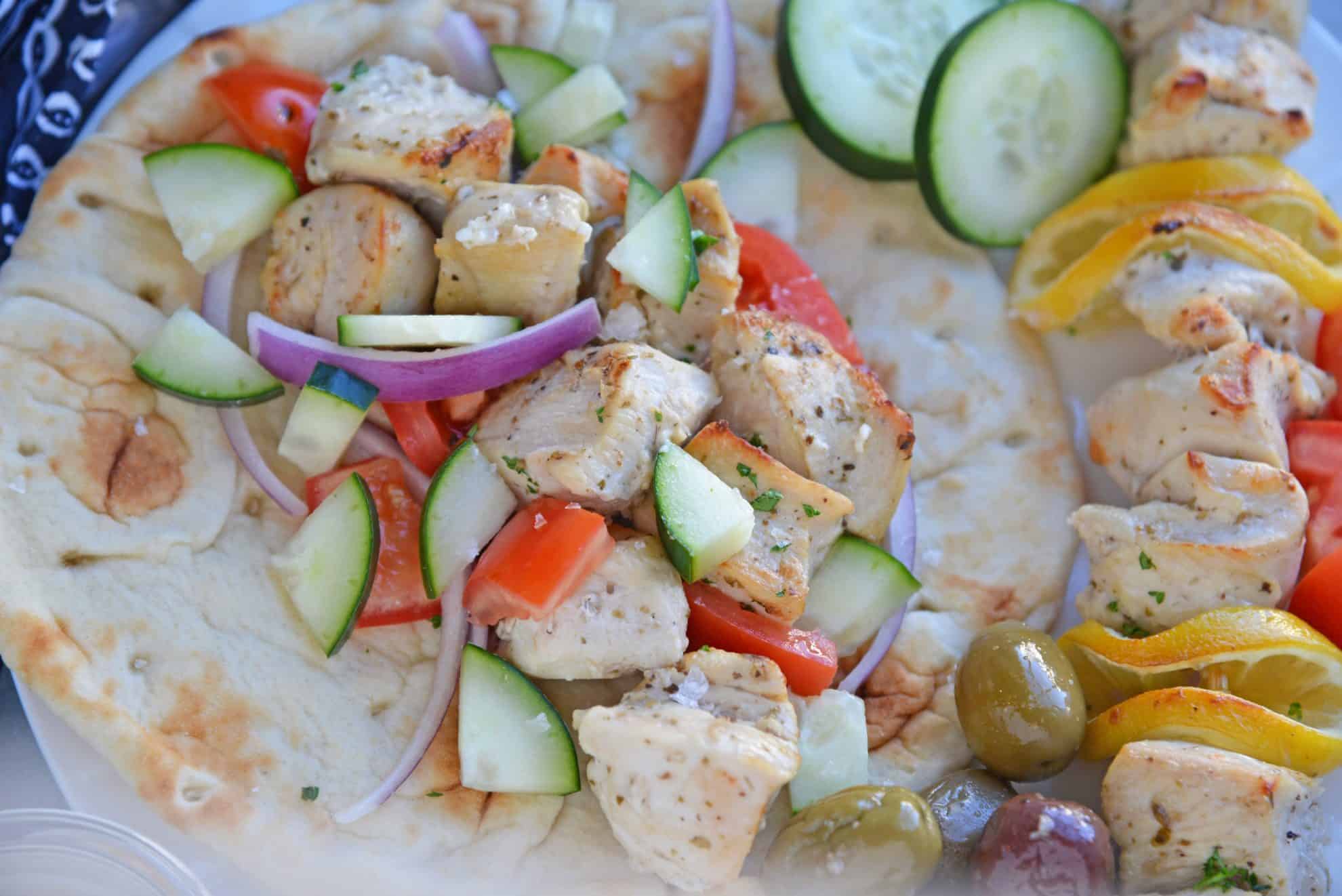 Greek chicken pita wrap