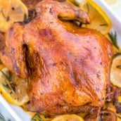 Baked chicken with lemon and fresh herbs