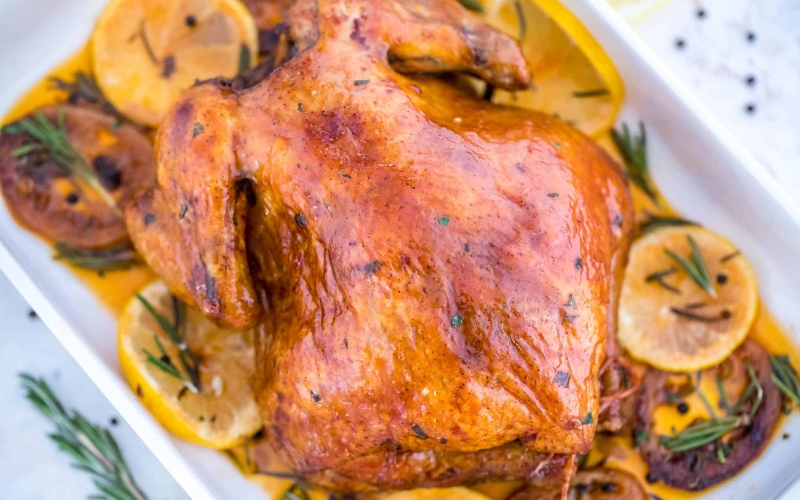 Baked chicken with lemon and fresh herbs