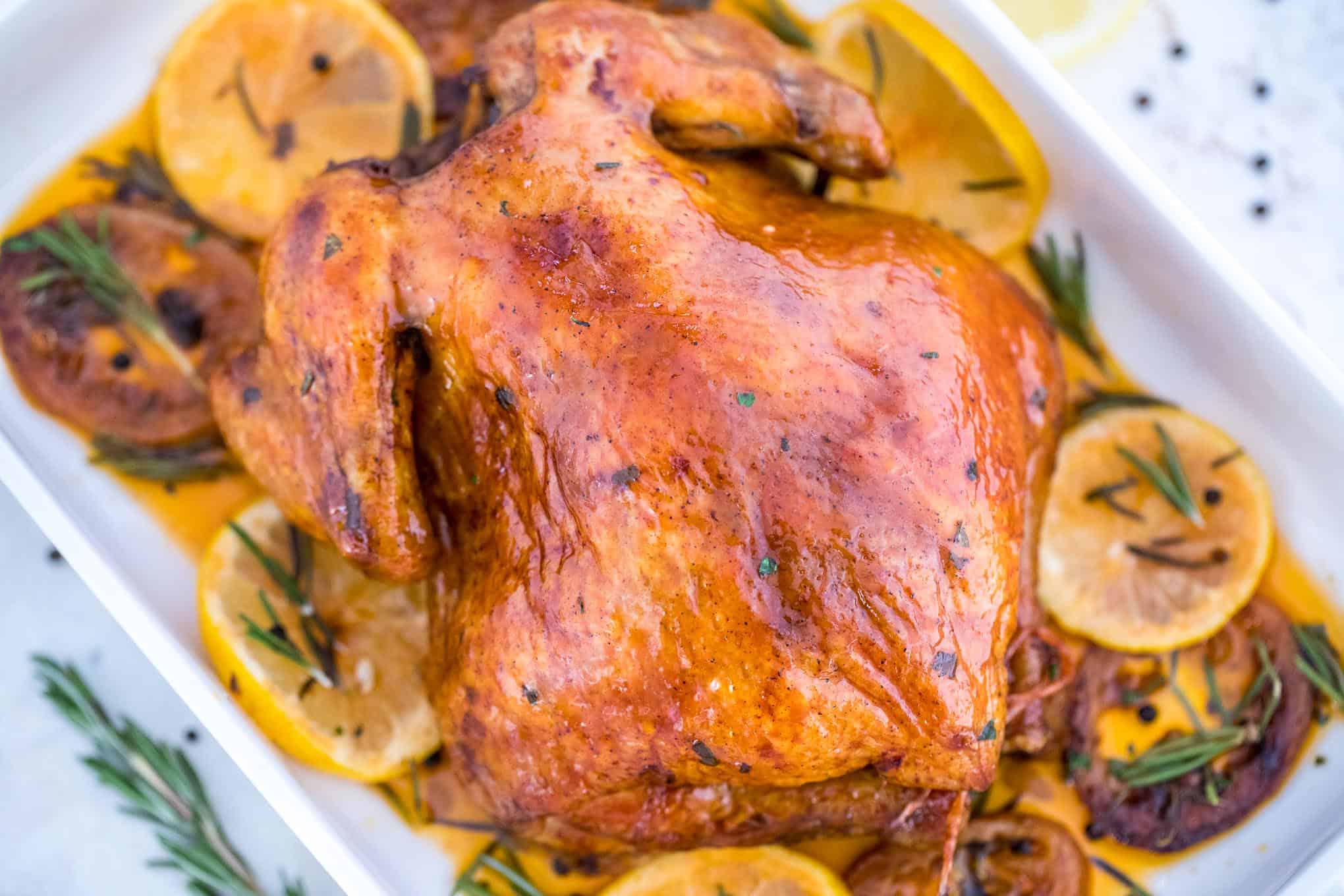 Baked chicken with lemon and fresh herbs