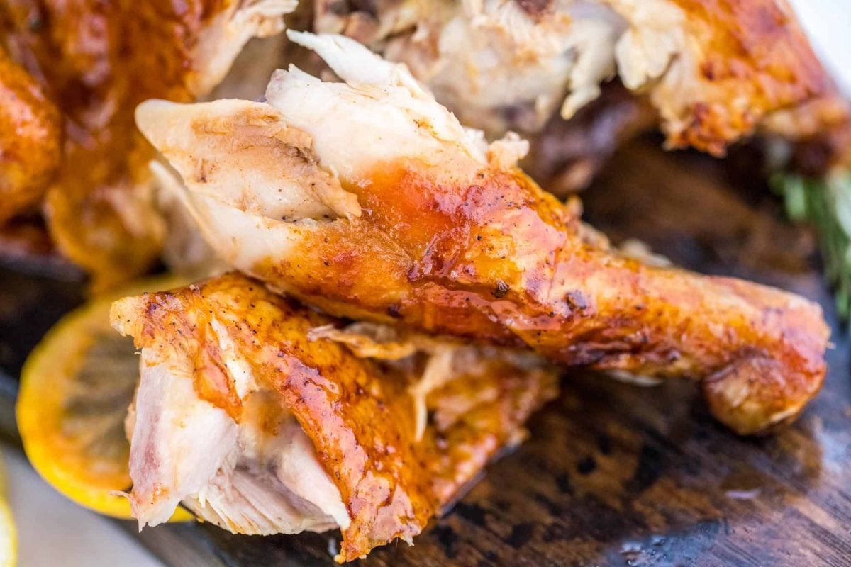 chicken drumsticks after a chicken brine 