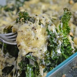 Cheesy fork of kale gratin