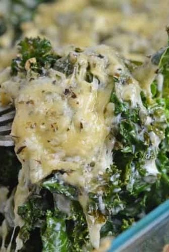 Cheesy fork of kale gratin
