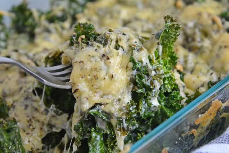 Cheesy fork of kale gratin